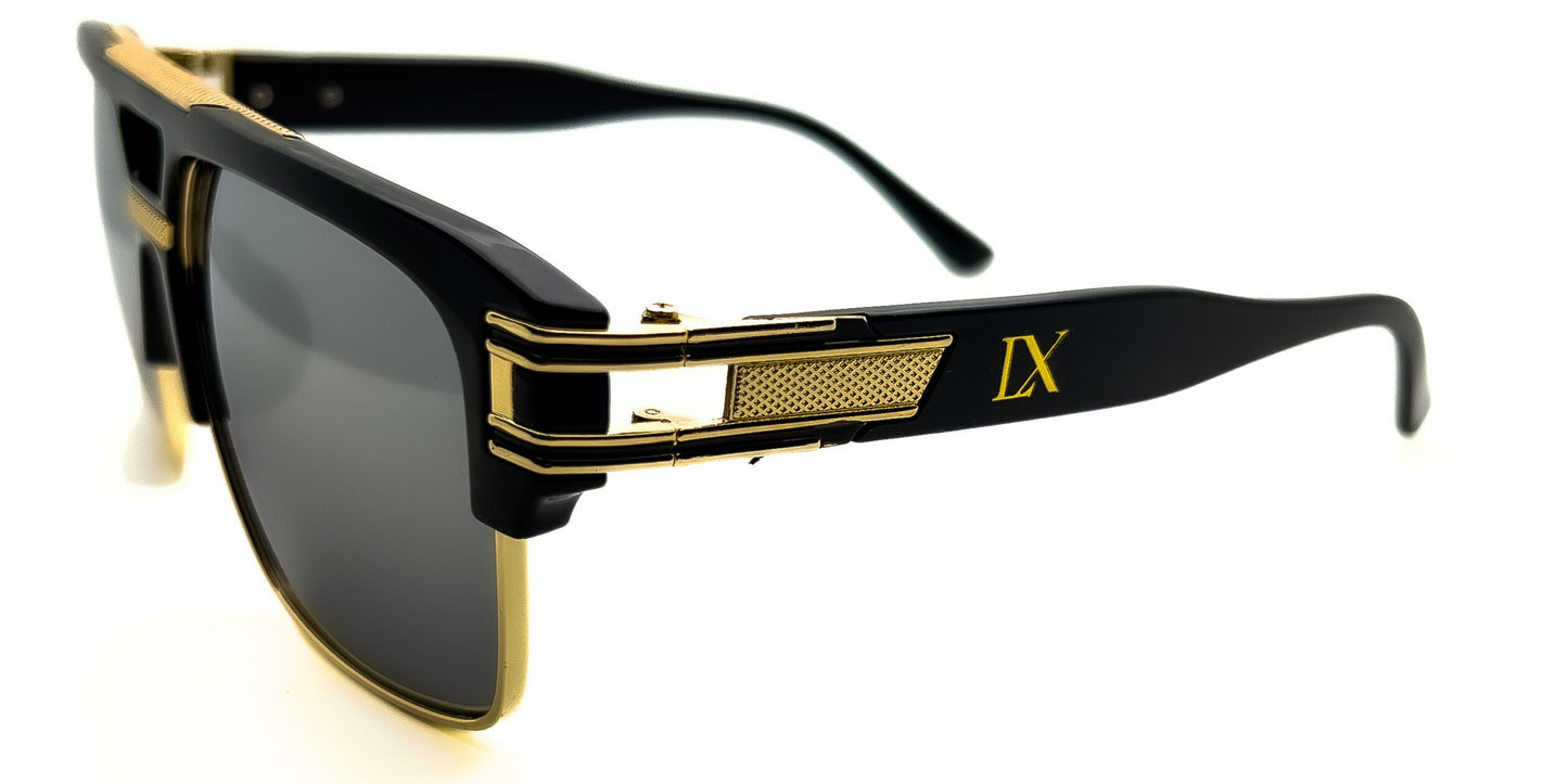 LUXURIANT™ SUNGLASSES - CAPITALS (Mirrored Black)
