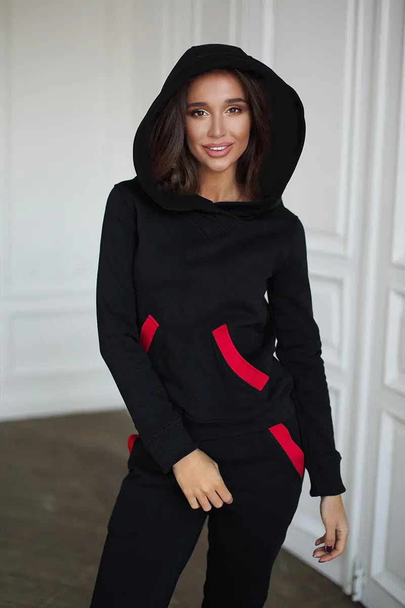 Hooded Sweatshirt and Long Pants Women's Leisure Set