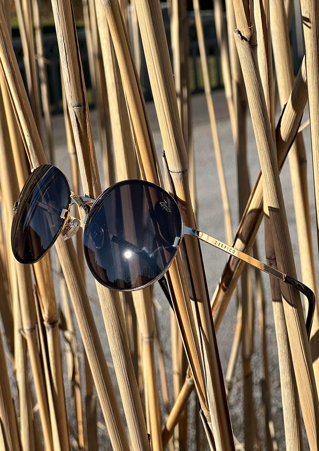 Titanium Round Sunglasses - V2 - 24K GOLD Plated