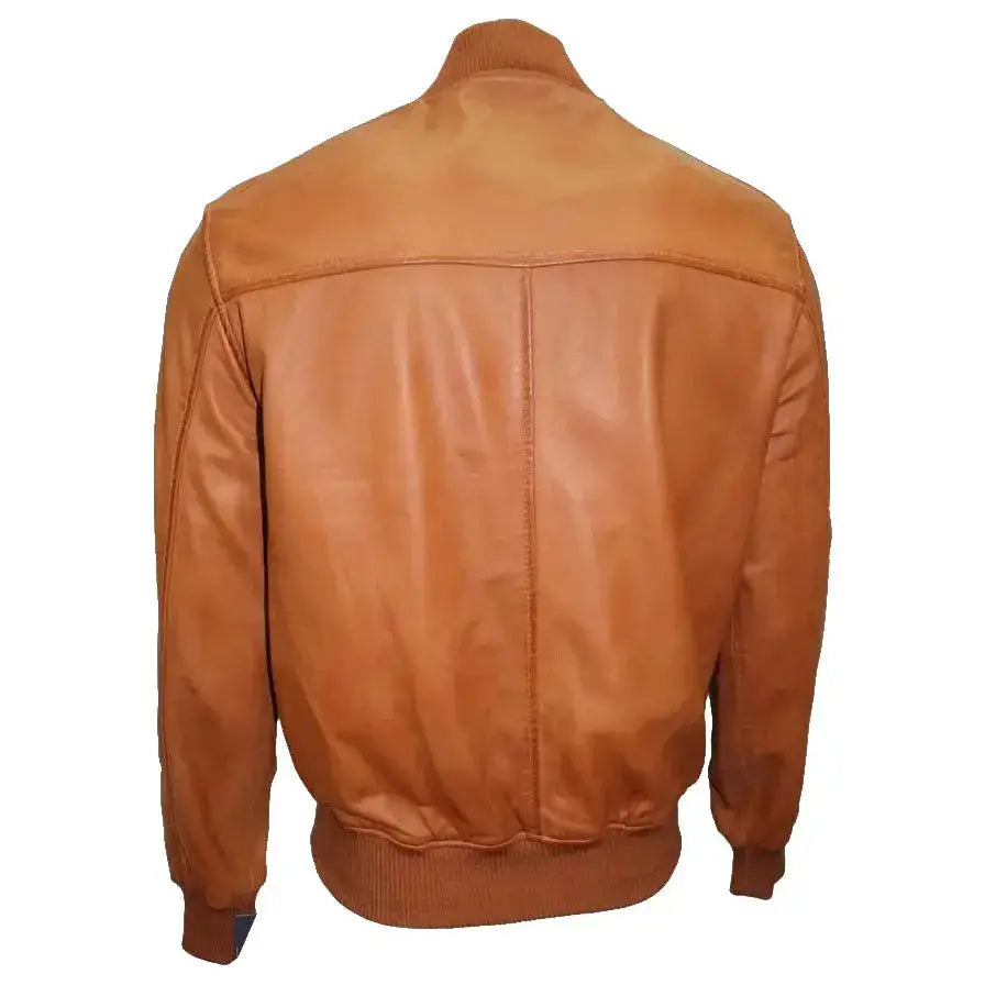 Mens Lambskin Leather Bomber Jacket-1