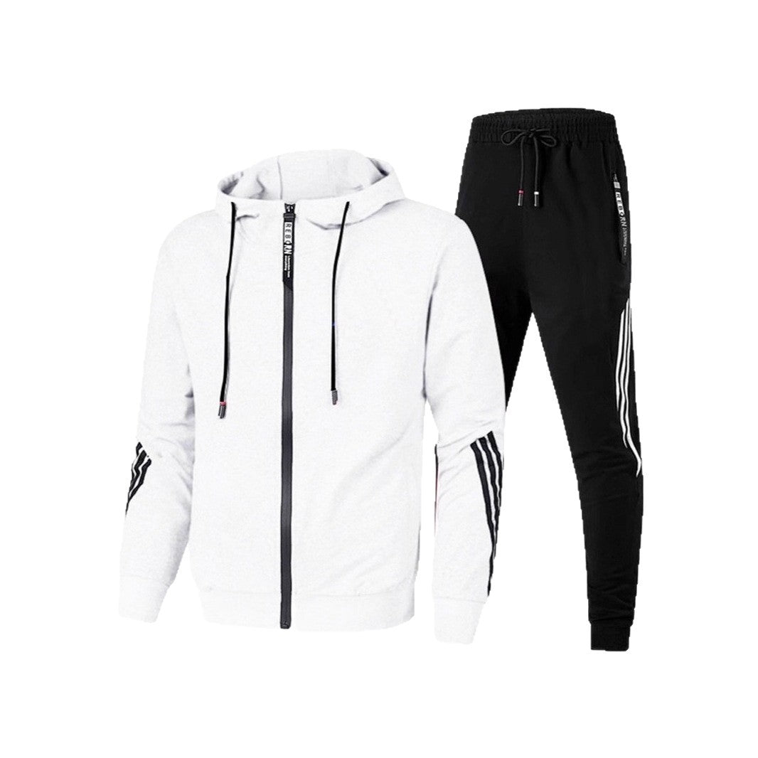 Sportswear Men's Set Casual Two-Piece Suit Spring Autumn Zipper Three-Stripe Hoodie Casual Long Pants