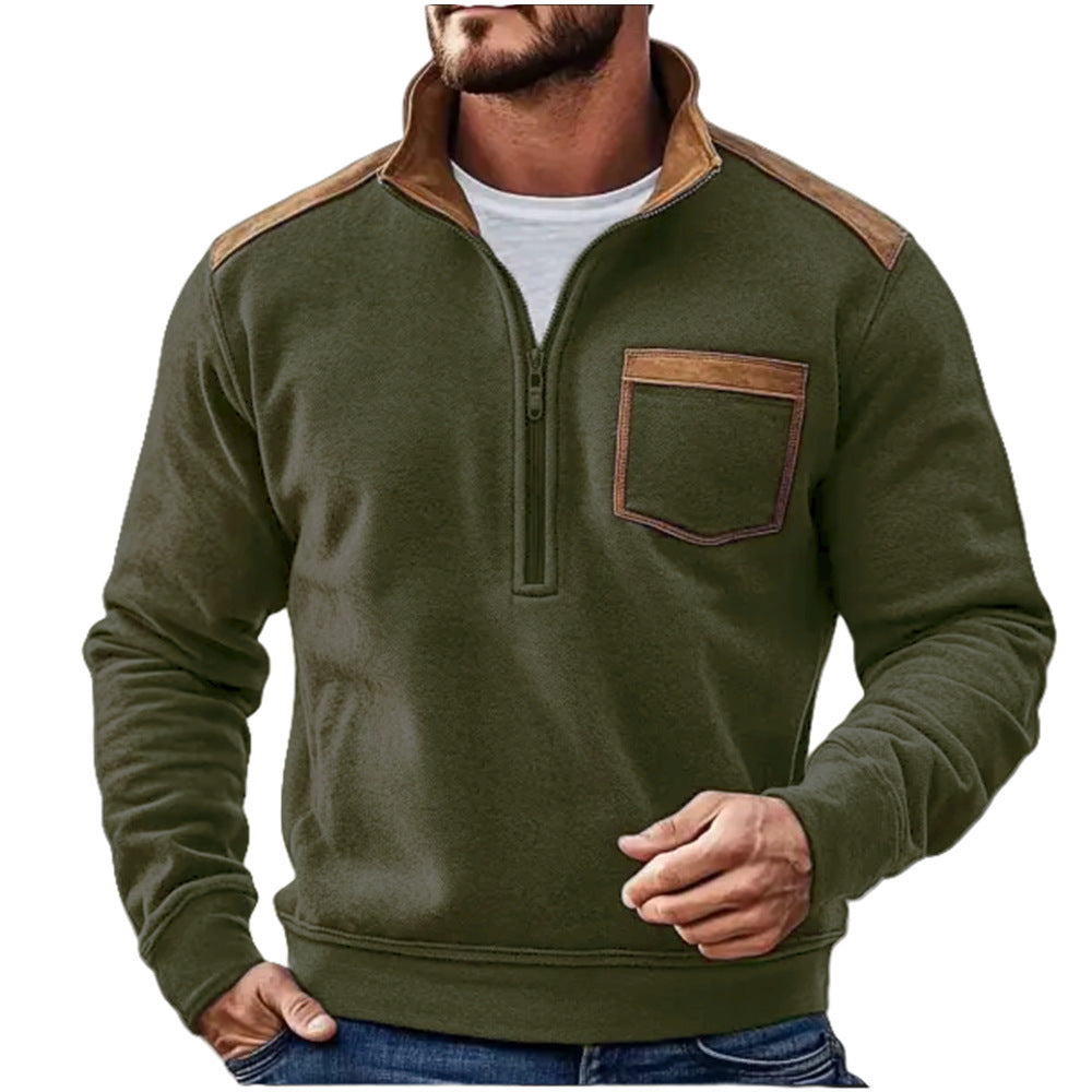 Men's Casual Coat Zipper Fleece Sweater