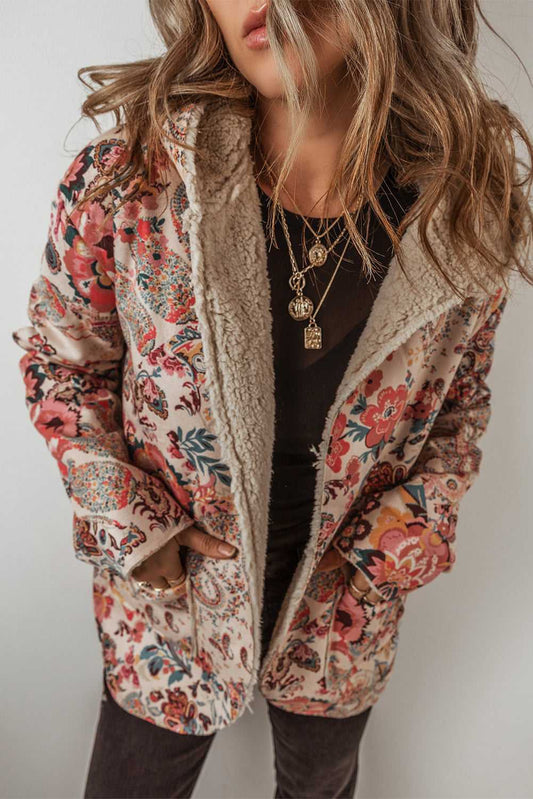 Paisley Sherpa-Lined Hooded Jacket-0