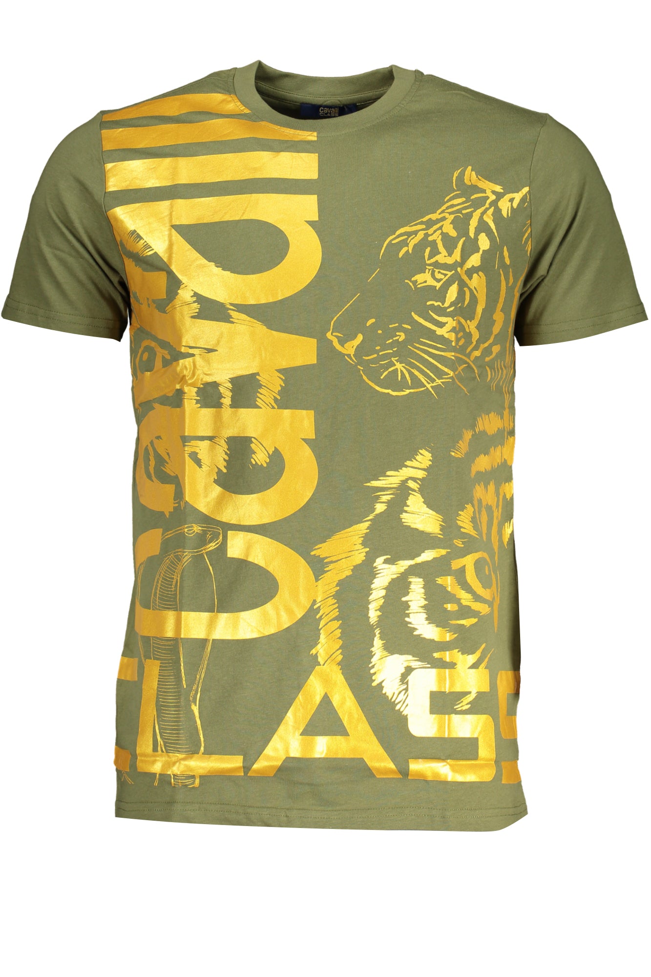 CAVALLI CLASS GREEN MEN'S SHORT SLEEVED T-SHIRT-0