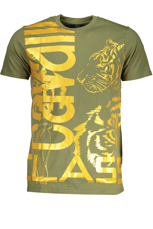 CAVALLI CLASS GREEN MEN'S SHORT SLEEVED T-SHIRT