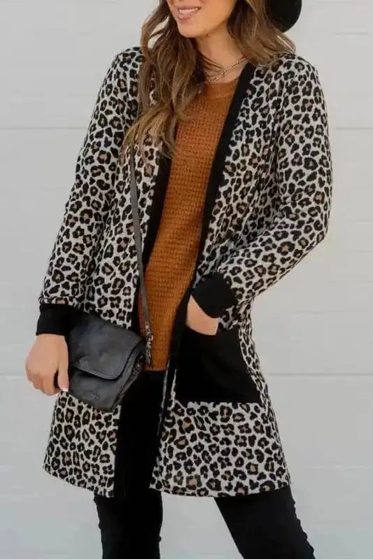 Leopard Finesse Open Front Cardigan-0