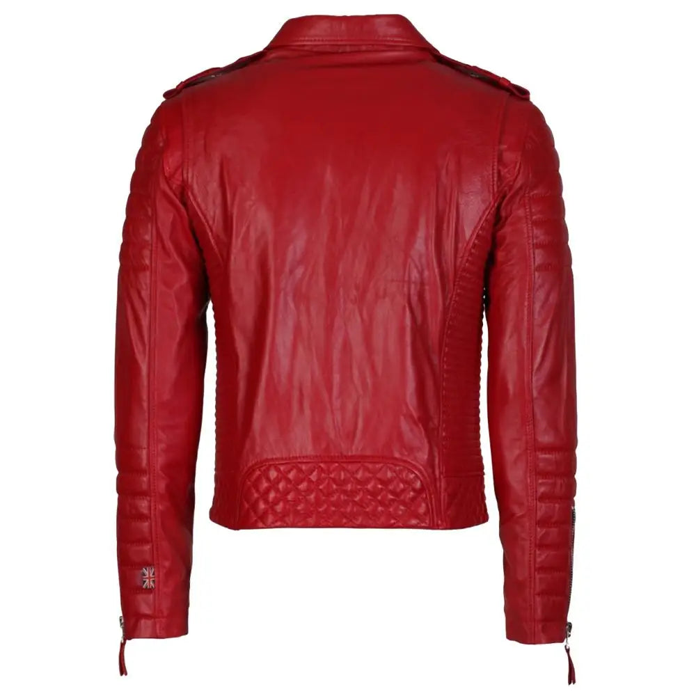 Men’s Supreme Red Biker Fashion Leather Jacket