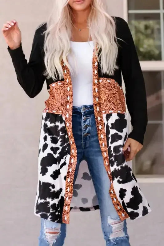 Western Pattern Duster Cardigan-0